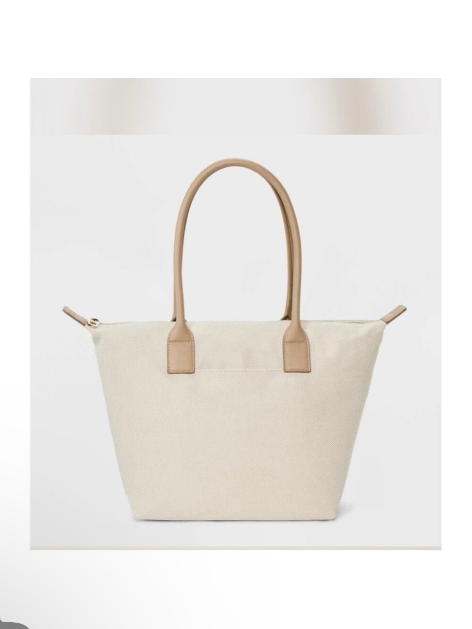 Universal Thread Foundational Thread Cream Canvas Tote With Tan Handles